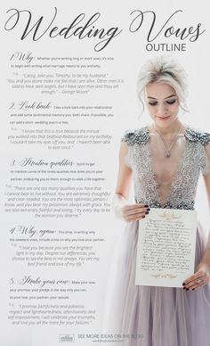 Vow Outline, Vows Outline, Wedding Vows Template, Vow Ideas, Romantic Wedding Vows, Wedding Vows For Her, Vow Examples, Vows For Her, Best Wedding Vows