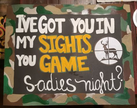 Sadie Hawkins Hunting Sadie’s Hawkins Dance, Hunting Dance Proposals, Duck Hunting Promposal, Sadie Hawkins Proposals Hunting, Hunting Hoco Proposals Ideas, Hunting Homecoming Proposals, Sadie Hawkins Proposals Funny, Sadie’s Hawkins Poster Ideas, Sadie Hawkins Posters