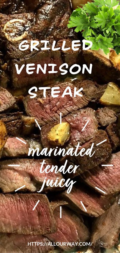 Venison Steak Marinade, Marinated Venison, Deer Steak Recipes, Venison Marinade, Venison Steak Recipes, Venison Steaks, Cooking Venison Steaks, Elk Steak, Deer Steak