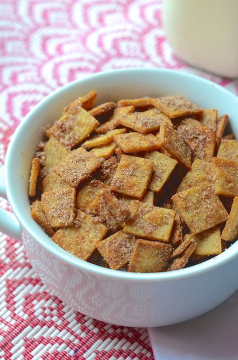 Cinnamon Tortilla Crunch Cereal! Like Cinnamon Toast Crunch--but with tortillas. Click for the easy recipe on Always Order Dessert Tortilla Crisps, Healthy French Toast Recipe, Cinnamon Cereal, Homemade Cereal, Cinnamon Tortillas, Cinnamon Crunch, Crunch Cereal, Cinnamon Toast Crunch, Cinnamon Toast