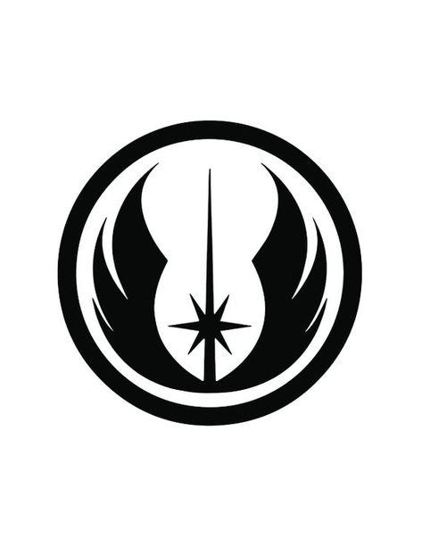 Jedi Tattoo, Jedi Order Symbol, Jedi Symbol, Star Wars Stencil, Star Wars Symbols, Star Wars Decal, Band Tattoos, Armor Tattoo, Star Wars Stickers