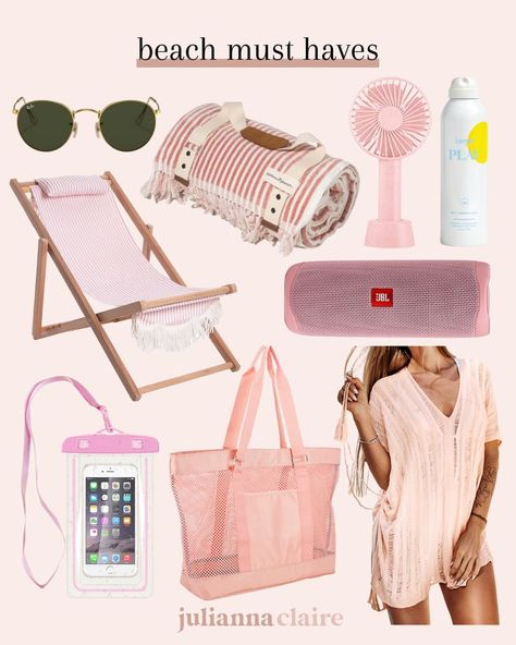 Beach Essentials / Beach Towel / Beach Chair / Beach Bag / Beach Cover Up / Beach Must Haves / Amazon Beach / Vacation Essentials Beach Assesories, Beach Neccesities, Pink Beach Bag For Vacation Beach Season, Beach Accessories Must Have, Amazon Beach Must Haves, Beach Essentials For Women, Pink Poolside Bags For Beach Season, Beach Must Haves, Beach Day Essentials