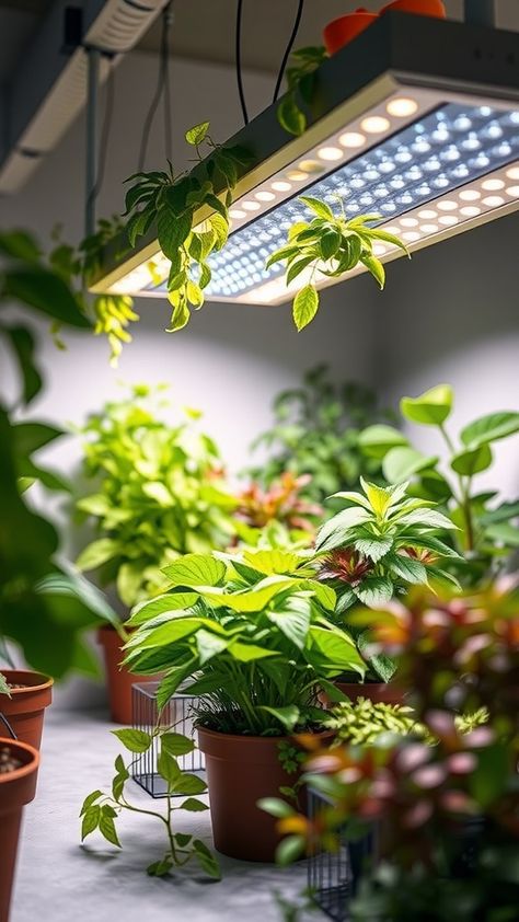 🌱🌿 Elevate your cooking game with fresh herbs and veggies grown year-round using indoor grow lights! Learn how to choose the best lights for your indoor garden. #IndoorGardening #GrowLights 🌟🌿 Using Grow Lights For Indoor Plants, Indoor Herb Garden Grow Light, Growing Herbs Indoors With A Grow Light, Indoor Vegetable Garden Grow Light, Indoor Grow Lights, Best Grow Lights, Indoor Farming, Grow Light Bulbs, Best Led Grow Lights