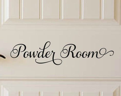 Etsy :: Your place to buy and sell all things handmade Bathroom Vinyl Decals, Wall Decal Bathroom, Bathroom Wall Decals, Bathroom Vinyl, Bathroom Decals, Wall Words, Basement Walls, Door Decals, Room Decals