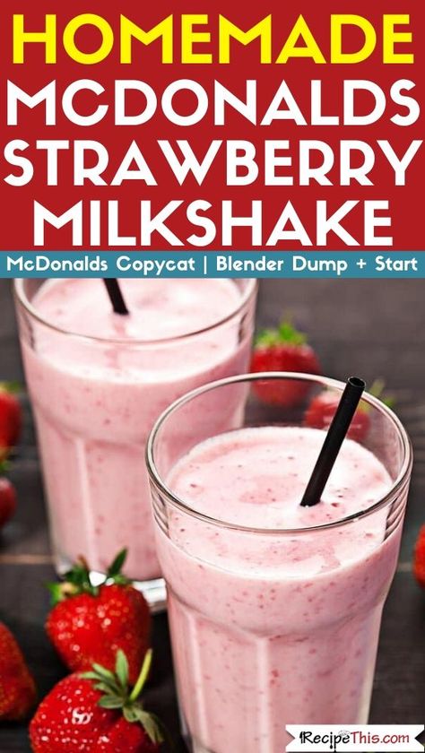 Mcdonalds Milkshake Recipe, How To Make A Strawberry Milkshake, Homemade Mcdonalds, Tomato Sauce For Pizza, Strawberry Shake Recipe, Mcdonalds Milkshake, Sauce For Pizza, Banana Milkshake Recipe, Milkshake Recipe Strawberry