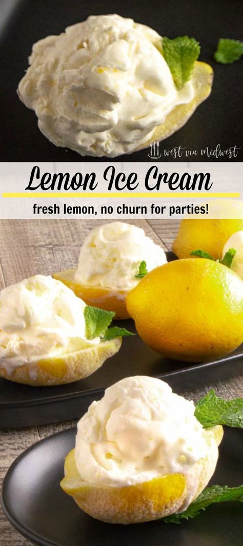 Lemon Curd Ice Cream, Lemon Ice Cream Recipe, Frozen Recipes, Frozen Deserts, Creamy Fudge, Novice Chef, Cheesecake Oreo, Frozen Lemon, Lemon Ice Cream