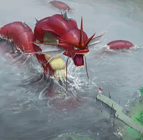 Red Gyarados, Pokemon Official Art, Pokemon Realistic, Lake Monsters, Pokemon Photo, Pokemon Official, Pokemon Mew, Shiny Pokemon, Pokémon Master