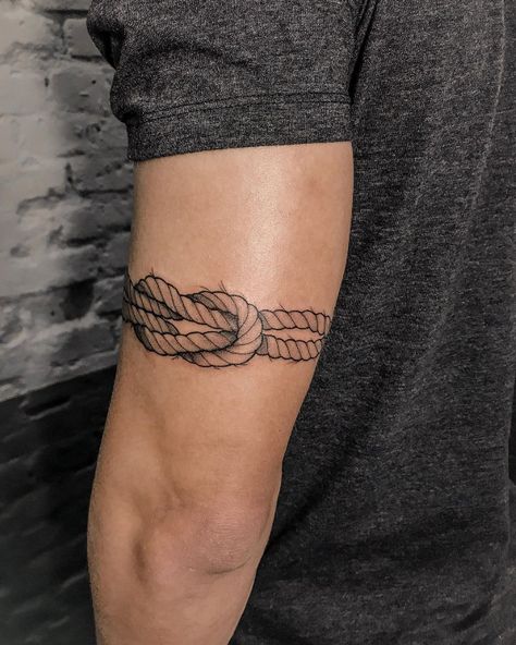 Reef Knot Tattoo, Rope Tattoo For Men, Knot Tattoo Rope, Rope Tattoo Design, Tattoo Rope, Pirate Tattoos, Angel Outline, Rope Tattoo, Boat Tattoo