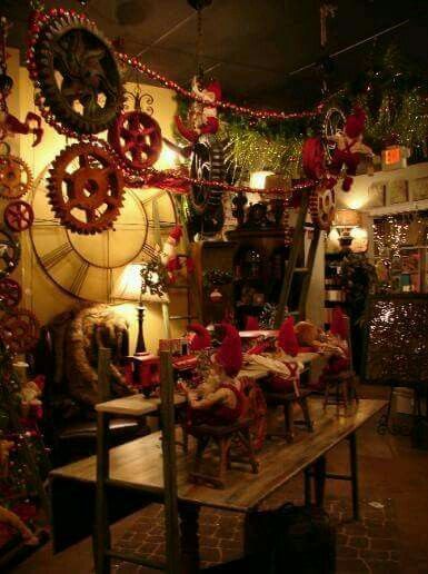 Christmas Grotto Ideas, Christmas Toyland, Christmas Cubicle, White Hare, Christmas Contests, Steampunk Christmas, Christmas Window Display, A Pill, Santa's Workshop