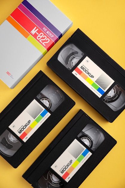 Vcr Tapes Aesthetic, Vhs Tapes Aesthetic, Vhs Inspired Design, Cassette Tape Graphic Design, Stack Of Vhs Tapes, Video Tapes, Video Home, Vhs Tapes, Vhs Tape