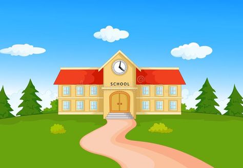 School building cartoon. Illustration of School building cartoon #Sponsored , #AD, #Sponsored, #School, #cartoon, #Illustration, #building Africa Lesson Plans, Clip Art School Kids, Building Cartoon, Teacher Wallpaper, Building Vector, Animation Schools, Cartoon Building, Mobile Tricks, Learn Thai