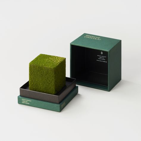 This perfect cube of matcha chocolate is our favourite dessert right now Design Chocolate, Custom Mailer Boxes, Matcha Chocolate, Cmf Design, Dessert Packaging, Packaging Template, Perfume Packaging, Cool Packaging, Box Packaging Design