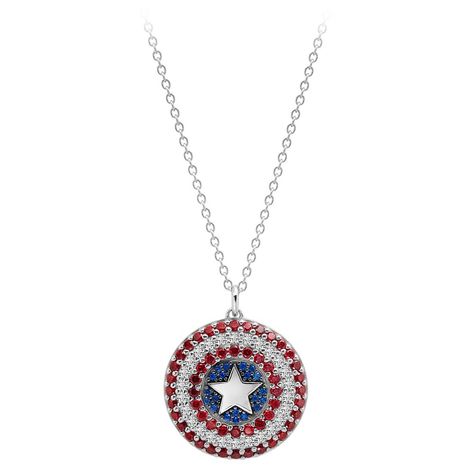 Captain America Shield Pendant Necklace by CRISLU  shopDisney #AD, #Shield, #Ad, #America, #Captain, #Pendant Captain America Wedding, Captain America Jewelry, Captain America Outfit, Marvel Jewelry, Captain America Shield, Geek Jewelry, Magical Jewelry, Disney Jewelry, Fantasy Jewelry