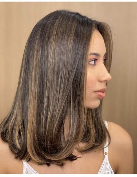 Haircut Selfie, Photo Hijab, Short Hair Highlights, Brown Hair Looks, Brown Hair Inspo, Brunette Hair With Highlights, Cute Hairstyle, Long Hair Color, Brown Hair Balayage