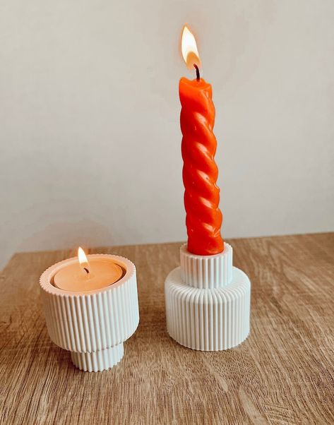 Printed Candles, Modern Candle Holders, Tea Light Candle Holder, Tiny House Decor, Tea Candles, Minimalist Home Decor, Concrete Decor, Light Candle, Dream Decor