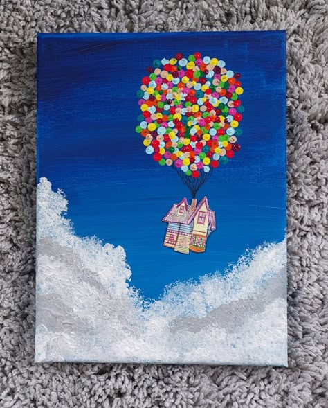 #art #up #painting #disney Brave Painting Disney, Easy Canvas Painting Disney, Disney Princess Acrylic Painting, Up Acrylic Painting Disney, Disney Princess Painting Ideas, Moana Paintings Easy, Disney Themed Paintings, Painting Ideas Stitch, Up Painting Disney