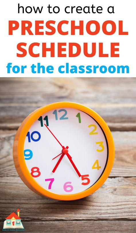 Here are tips from a veteran teacher about how to create a daily preschool schedule! We include a sample schedule and a schedule template to help you create your own. It's perfect for creating a daily preschool schedule at home, or for teachers creating one for the classroom. Preschool Teacher Schedule, Prek Daily Schedule, Daily Preschool Schedule At Home, Preschool Schedule At Home, Preschool Schedule, Schedule Template, Daily Schedule, Preschool Teacher, The Classroom