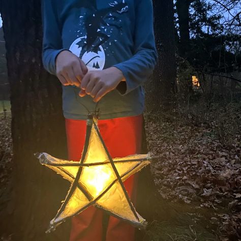 Winter Solstice Star Lantern – Wineberry Wood Press Star Luminaries Diy, Solstice Lanterns For Kids, Winter Solstice Party For Kids, Winter Solstice Lanterns For Kids, Homemade Lanterns Diy, Winter Solstice Party Decorations, Solstice Crafts For Kids, Winter Solstice Decor, Winter Solstice Lanterns