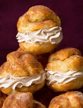 Cream Puff Pie, Cinnamon Sugar Desserts, Churro Dessert, Cream Puff Recipe, Thanksgiving Desserts Easy, Cake Mug, Mexican Dessert Recipes, Puff Recipe, Delectable Desserts