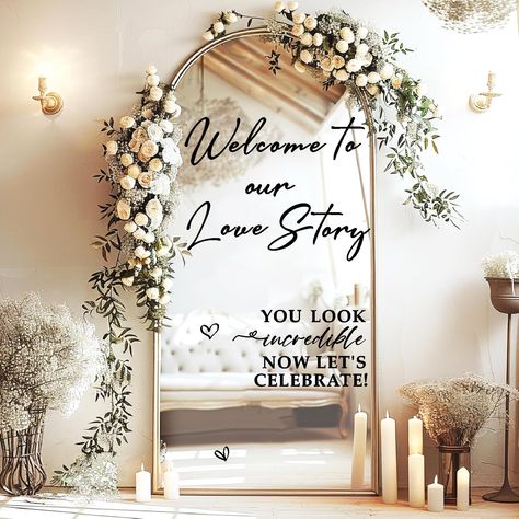 Welcome table wedding entrance