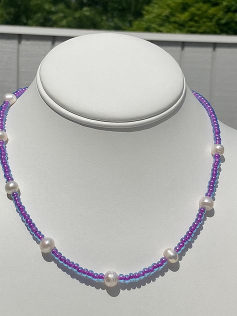 Excited to share the latest addition to my #etsy shop: Purple Seed Bead with Freshwater Pearls / Blue and Purple Seed Beads / Pearl Choker https://etsy.me/3CmqCBQ #unisexadults #seedbeadchoker #purplechoker #bluechoker #smalldaintypearls #smallpearlnecklace #funnecklac Purple Beads Necklace, Beaded Necklace Purple, Yellow Flower Necklace, Small Pearl Necklace, Purple Beaded Necklace, Blue Rice, Purple Choker, Collar Rosa, Food Necklace