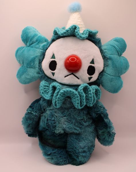 💙Gil 💙 Whipped up this lil xotl' clown kid baby for day 7 "Of the Sea" of #spookyspringartparty2024 🌊 Gil is up in the shop for adoption now 💙 #plushies #plushartist #plushmaker #plushiecommunity #ooak #stuffedserotonin Pose Holding Plushie, Diy Clown Doll, Clown Party, Clown Doll, Cute Sewing Projects, Cute Clown, A Clown, Animal Projects, April 7