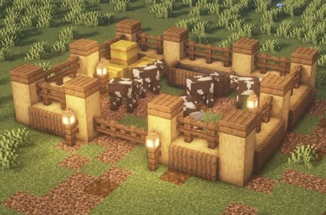 Farm Build Ideas Minecraft, Minecraft Living Room Ideas Cottagecore, 2 People Minecraft House, Minecraft Farm Ideas Animal Simple, Market Place Minecraft Ideas, Minecraft Breeding Farm, Woodsy Minecraft Builds, Minecart House Ideas Aesthetic, What To Add To Your Minecraft House