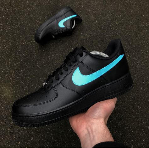 Black Nike Air Force 1, Black Nike Air Force, Black Air Force 1, Nike Air Force 1 Custom, Nike Air Force 1s, Track Shoes, Air Force 1 Custom, Womens Khakis, Black Trainers