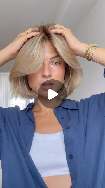 How To Part Short Hair, Celebs With Bobs, Short Hair Thick Bangs, Bob With Volume At Crown, Short Hair And Wispy Bangs, Short Bob Face Framing Layers, Blond Wavy Bob, How To Style Italian Bob, How To Style Wavy Bob