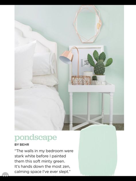 Mint Bedroom, Mint Paint, Bedroom Walls, Trendy Living Rooms, Room Paint Colors, Bedroom Color Schemes, Bedroom Paint Colors, Trendy Bedroom, Blue Living Room