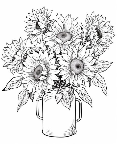 18 Free Coloring Page of Beautiful Flowers Free Printables – Digital Gummy Sunflower Colouring Pages, Sunflower Coloring Pages Free Printable, Flower Coloring Pages Free Printable, Bujo Art, Sunflower Coloring Pages, Printable Flower Coloring Pages, Tech Ideas, Design Tech, Colouring Sheets