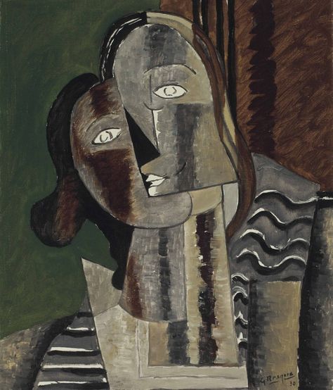 'Tête de femme II' (1930) by Georges Braque ✏✏✏✏✏✏✏✏✏✏✏✏✏✏✏✏ ARTS ET PEINTURES - ARTS AND PAINTINGS  ☞ https://fr.pinterest.com/JeanfbJf/pin-peintres-painters-index/ ══════════════════════  Gᴀʙʏ﹣Fᴇ́ᴇʀɪᴇ BIJOUX  ☞ https://fr.pinterest.com/JeanfbJf/pin-index-bijoux-de-gaby-f%C3%A9erie-par-barbier-j-f/ ✏✏✏✏✏✏✏✏✏✏✏✏✏✏✏✏ Francis Picabia, Cubism Art, Horse Artwork, Famous Artwork, Georges Braque, Cubism, French Art, Art Movement, Pablo Picasso