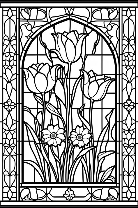 Adult Coloring Books Printables, Detailed Coloring Pages, Window Color, Printable Adult Coloring Pages, Cartoon Coloring Pages, Cool Coloring Pages, Flower Coloring Pages, Coloring Pages To Print, Cute Coloring Pages