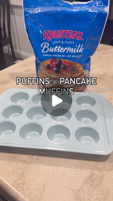 Ways To Make Pancakes, Pancake Puffs Muffin Tins, Easy Pancake Bites, Pancakes On The Go, Diy Krusteaz Pancake Mix Recipes, Pancakes In A Muffin Tin, Sleepover Meal Ideas, Muffin Pan Pancakes, Easy Pancake Shapes