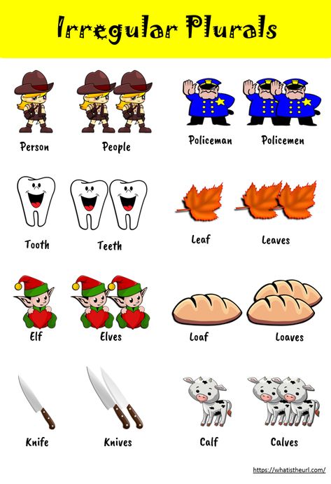 Irregular Nouns, Plurals Worksheets, English Primary School, Fruits Name In English, Word Puzzles For Kids, Irregular Plurals, English Grammar For Kids, Kindergarten Phonics Worksheets, Grammar For Kids