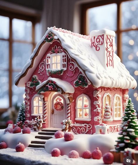 White Gingerbread House, Gingerbread House Ideas, Gingerbread House Patterns, Cool Gingerbread Houses, Trick Art, Gingerbread House Designs, House Pattern, The Best Dessert, Gingerbread Village