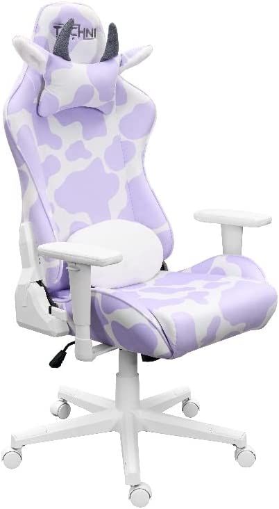 Techni Sport19.75 Modern Fabric Gaming Chair in Lavender Purple/White Lavender Print, Gamer Chair, Purple Cow, Gaming Chairs, White Cow, Rooms To Go, A Cow, Modern Fabric, Chairs For Sale