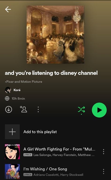 Spotify playlists recommendation Playlist Name, Disney Playlist, Harvey Fierstein, Lea Salonga, Spotify Playlists, Disney Channel, Mulan, Motion Picture, Song Lyrics