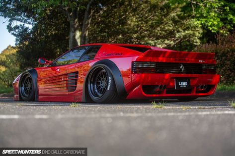 Ferrari 512 Tr, Car Sit, Ferrari Testarossa, Liberty Walk, Street Racing Cars, Ferrari Car, Street Racing, Wide Body, Low Rider