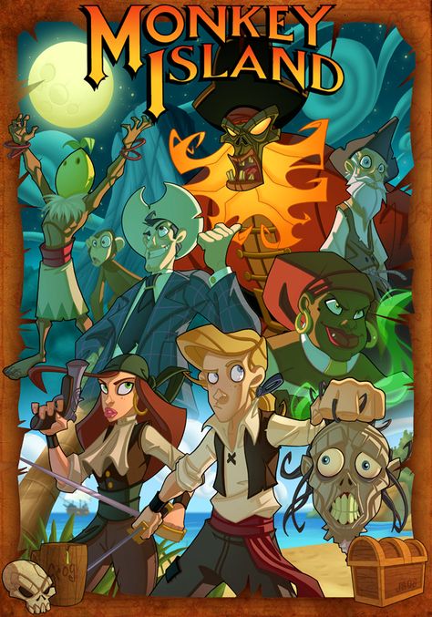 The Secret of Monkey Island by Javas on DeviantArt Classic Rpg, Island Wallpaper, Lucas Arts, Monkey Island, Adventure Games, Island Art, Geek Art, Game Concept Art, Video Game Art