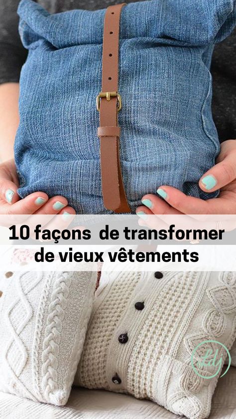 10 Easy DIY to Transform Your Old Clothes Into New Pieces You'll Love - 10 façons ingénieuses de transformer de vieux vêtements - Look du jour Clothes Customisation, Bathroom Redecorating, Rectangular Bathroom Mirror, Jean Pockets, Diy Handbag, Shower Tile Designs, Upcycle Jeans, Tile Shower Ideas, Old Jeans