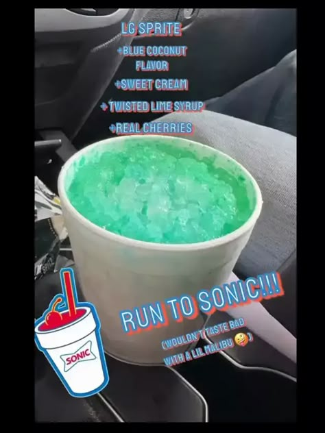 Sonic Mixed Drinks Alcohol, Sonic Drinks At Home, Sonic Sprite Drinks, Sonic Slushies Combinations, Dirty Sonic Drinks, Sonic Drink Ideas, Sugar Free Sonic Drinks, Sonic Slush Combinations, Sonic Dirty Soda Recipes