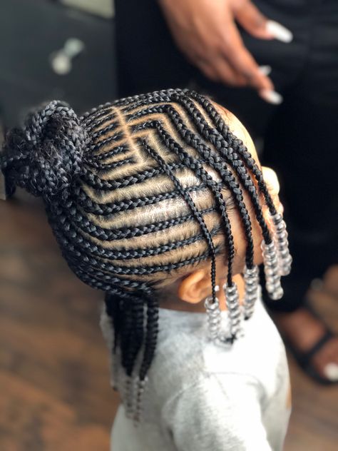 Braid Hairstyles For Kids Black, Toddler Girl Braid Styles, Toddler Cornrow Styles, Kiddie Braids, Beaded Hairstyles, Girls Cornrow Hairstyles, Braids With Heart, Girls Braided Hairstyles Kids, Toddler Braided Hairstyles