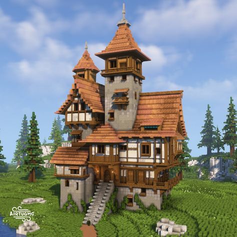 A medieval outpost, lmk what you guys think of it #minecraft #minecraftonly #minecrafter #minecraftdaily #minecraftpe #mcpe… | Instagram Minecraft Medieval Buildings Ideas, Minecraft Tower Roof Design, Minecraft Inn Ideas, Medieval Tower Minecraft, Minecraft Medieval Blacksmith, Minecraft Town Hall Ideas, Minecraft Outpost, Minecraft Tower House, Small Minecraft Castle