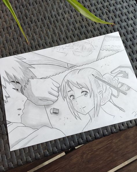 Your Name Anime Drawing Pencil, Your Name Drawing Easy, Your Name Drawing Sketch, Your Name Anime Sketch, Your Name Drawing Pencil, Your Name Anime Drawing, Your Name Sketch, Your Name Manga, Your Name Drawing