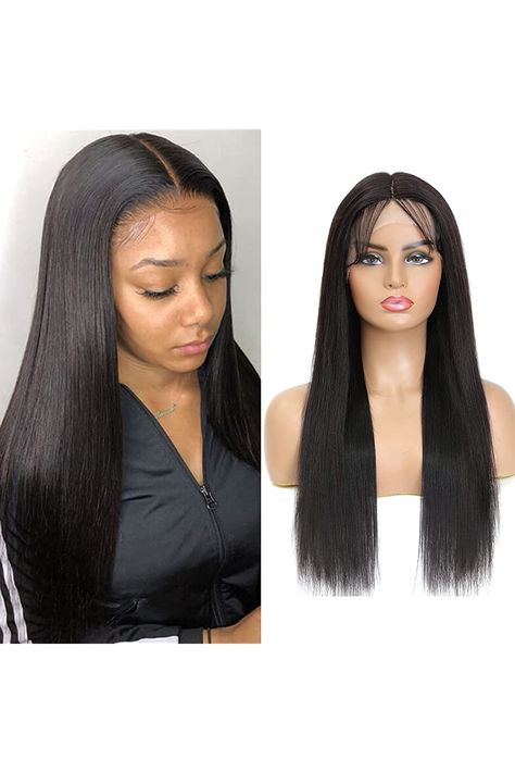 Natural Color Human Hair Wigs (22inch) Brazilian Remy Straight Pre Plucked Lace Front Wig For Black Women 13x1 T Part Lace Wig T Part Lace Wig, Wig For Black Women, Hairstyles Ideas, Wigs For Black Women, Lace Wig, Lace Front Wig, Hair Wigs, Human Hair Wigs, Lace Wigs