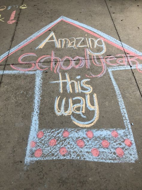 1st Day Of School Chalk Art, Chalk Art Back To School, First Day Of School Chalk Art, First Day Of School Sidewalk Chalk Ideas, Chalk The Walk Ideas Back To School, School Chalk Art, Chalk Art Quotes, School Chalkboard Art, Fun Chalk Art