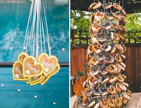 "Oktoberfest" Backyard Party - Inspired By ThisInspired By This Beer Garden Party, Oktoberfest Wedding, Craft Beer Party, Bavarian Wedding, Octoberfest Party, Octoberfest Food, Oktoberfest Decorations, German Wedding, Oktoberfest Food