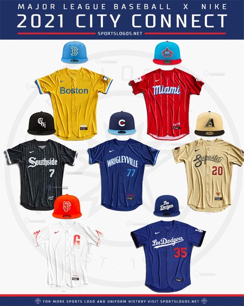 MLB, Nike Announce the Seven Teams Getting New City Connect Uniforms in 2022 – SportsLogos.Net News Mlb Uniforms, Nike Jersey, Home Team, Kansas City Royals, Alabama Crimson, Alabama Crimson Tide, New City, Crimson Tide, Los Angeles Dodgers