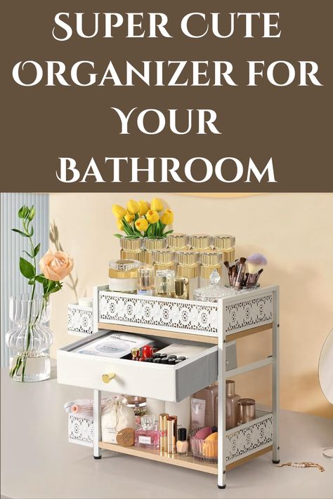 SOLIMINTR Bathroom Counter Organizer, Vintage Makeup Organizer with Hair Tool Organizer, Skincare Organizers with Drawer Vanity Organizer for Perfume Skincare Hair Dryer Cosmetic Toiletry Brush
(Affiliate link) Bathroom Counter Organizer, Counter Organizer, Bathroom Counter Organization, Vanity Organizer, Hair Tool Organizer, Drawer Vanity, Hair Tool, Bathroom Counter, Vanity Organization